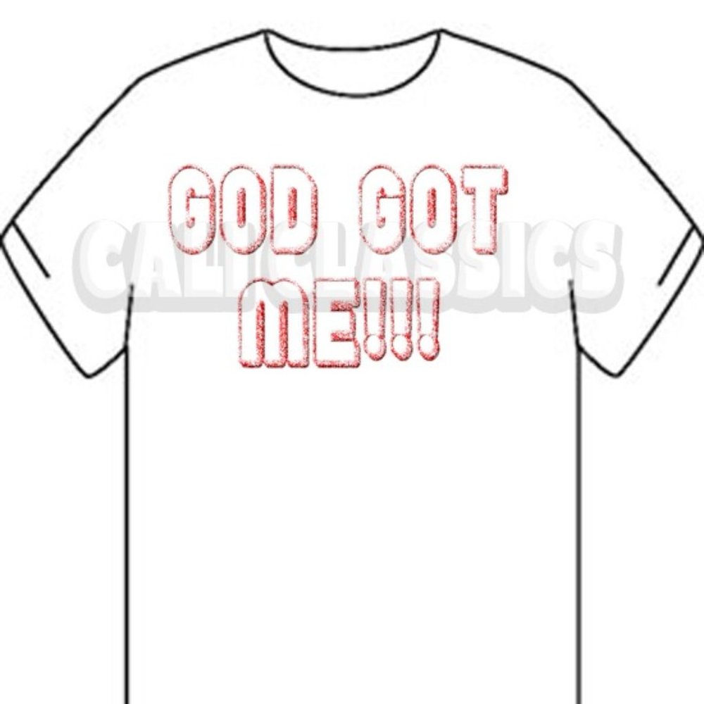 Unisex  God Got Me Tshirt with red lettering... all light colors available...